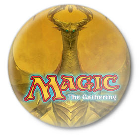 Значок с принтом Magic: The Gathering в Курске,  металл | круглая форма, металлическая застежка в виде булавки | magic