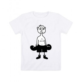 Детская футболка хлопок с принтом Боксер в Курске, 100% хлопок | круглый вырез горловины, полуприлегающий силуэт, длина до линии бедер | 