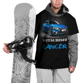 Накидка на куртку 3D с принтом Mitsubishi Lancer в Курске, 100% полиэстер |  | auto | lancer | mitsubishi | авто | автомобиль | водитель | лансер | мицубиси | тачка | японец