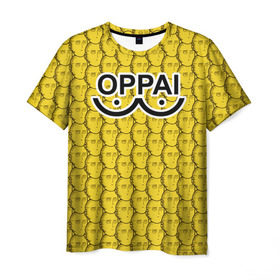 Мужская футболка 3D с принтом OPPAI в Курске, 100% полиэфир | прямой крой, круглый вырез горловины, длина до линии бедер | anime | onepunchman | saitama | аниме | ванпанчмен | сайтама