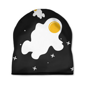 Шапка 3D с принтом Космические яйца в Курске, 100% полиэстер | универсальный размер, печать по всей поверхности изделия | галактика | звезды | ночь | яичница