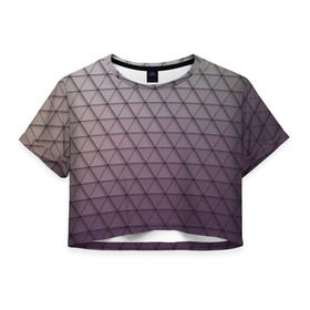 Женская футболка 3D укороченная с принтом Кольчуга из треугольников в Курске, 100% полиэстер | круглая горловина, длина футболки до линии талии, рукава с отворотами | Тематика изображения на принте: абстракция | геометрия | текстура | узор