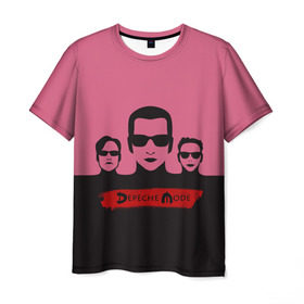 Мужская футболка 3D с принтом Группа Depeche Mode в Курске, 100% полиэфир | прямой крой, круглый вырез горловины, длина до линии бедер | depeche mode | альтернативный | вестник моды | голова | депеш мод | дэйв гаан | индастриал | мартин гор | музыка | надпись | новая волна | очки | рок | синти поп | электроник | энди флетчер