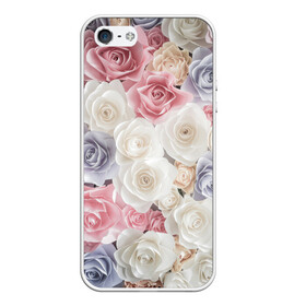 Чехол для iPhone 5/5S матовый с принтом Букет из роз в Курске, Силикон | Область печати: задняя сторона чехла, без боковых панелей | розы | цветы