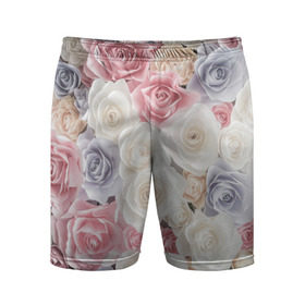 Мужские шорты 3D спортивные с принтом Букет из роз в Курске,  |  | розы | цветы