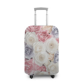 Чехол для чемодана 3D с принтом Букет из роз в Курске, 86% полиэфир, 14% спандекс | двустороннее нанесение принта, прорези для ручек и колес | розы | цветы