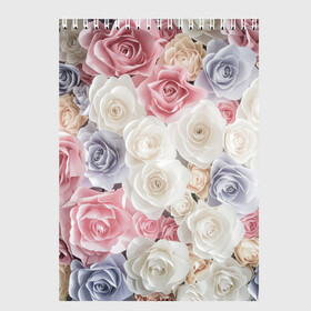 Скетчбук с принтом Букет из роз в Курске, 100% бумага
 | 48 листов, плотность листов — 100 г/м2, плотность картонной обложки — 250 г/м2. Листы скреплены сверху удобной пружинной спиралью | розы | цветы