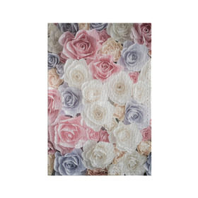 Обложка для паспорта матовая кожа с принтом Букет из роз в Курске, натуральная матовая кожа | размер 19,3 х 13,7 см; прозрачные пластиковые крепления | розы | цветы