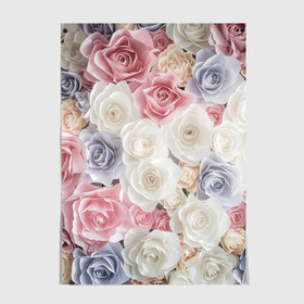 Постер с принтом Букет из роз в Курске, 100% бумага
 | бумага, плотность 150 мг. Матовая, но за счет высокого коэффициента гладкости имеет небольшой блеск и дает на свету блики, но в отличии от глянцевой бумаги не покрыта лаком | розы | цветы