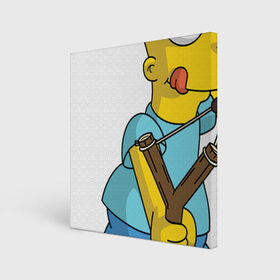 Холст квадратный с принтом Bart Simpson в Курске, 100% ПВХ |  | барт | разбойник | рогатка. | симпсоны