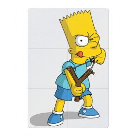 Магнитный плакат 2Х3 с принтом Bart Simpson в Курске, Полимерный материал с магнитным слоем | 6 деталей размером 9*9 см | барт | разбойник | рогатка. | симпсоны