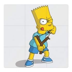 Магнитный плакат 3Х3 с принтом Bart Simpson в Курске, Полимерный материал с магнитным слоем | 9 деталей размером 9*9 см | Тематика изображения на принте: барт | разбойник | рогатка. | симпсоны
