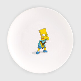 Тарелка с принтом Bart Simpson в Курске, фарфор | диаметр - 210 мм
диаметр для нанесения принта - 120 мм | барт | разбойник | рогатка. | симпсоны