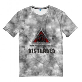 Мужская футболка 3D с принтом Disturbed в Курске, 100% полиэфир | прямой крой, круглый вырез горловины, длина до линии бедер | 