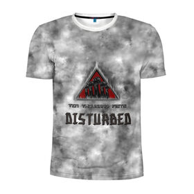 Мужская футболка 3D спортивная с принтом Disturbed в Курске, 100% полиэстер с улучшенными характеристиками | приталенный силуэт, круглая горловина, широкие плечи, сужается к линии бедра | 