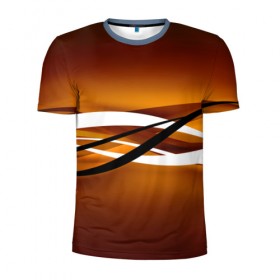 Мужская футболка 3D спортивная с принтом Горизонталь в Курске, 100% полиэстер с улучшенными характеристиками | приталенный силуэт, круглая горловина, широкие плечи, сужается к линии бедра | 