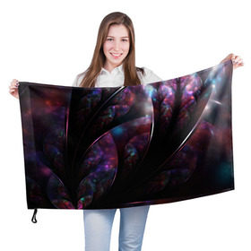 Флаг 3D с принтом Фантастическая Абстракция в Курске, 100% полиэстер | плотность ткани — 95 г/м2, размер — 67 х 109 см. Принт наносится с одной стороны | galaxy | planet | star | абстракция | галактика | звезды | космос | ночь | планеты | текстура