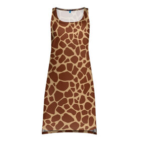 Платье-майка 3D с принтом Жираф в Курске, 100% полиэстер | полуприлегающий силуэт, широкие бретели, круглый вырез горловины, удлиненный подол сзади. | Тематика изображения на принте: africa | afro | etnos | girafe | африка | афро | жираф | этно