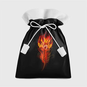 Подарочный 3D мешок с принтом Огненное перо в Курске, 100% полиэстер | Размер: 29*39 см | Тематика изображения на принте: fire | flame | in fire | smoke | в огне | дым | огненное перо | огненный | огонь
