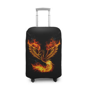 Чехол для чемодана 3D с принтом Феникс в Курске, 86% полиэфир, 14% спандекс | двустороннее нанесение принта, прорези для ручек и колес | fire | flame | in fire | smoke | в огне | дым | огненный | огонь