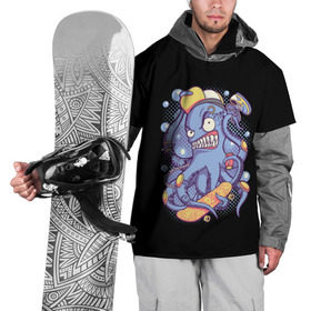 Накидка на куртку 3D с принтом Octopus Skater в Курске, 100% полиэстер |  | Тематика изображения на принте: octopus skater | осьминог | скейт | спорт