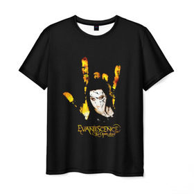 Мужская футболка 3D с принтом Evanescence рука в Курске, 100% полиэфир | прямой крой, круглый вырез горловины, длина до линии бедер | 