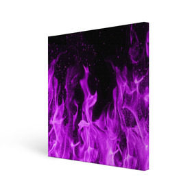 Холст квадратный с принтом Фиолетовый огонь в Курске, 100% ПВХ |  | лиловый | пламя | яркий