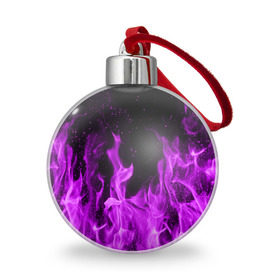 Ёлочный шар с принтом Фиолетовый огонь в Курске, Пластик | Диаметр: 77 мм | лиловый | пламя | яркий