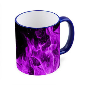 Кружка 3D с принтом Фиолетовый огонь в Курске, керамика | ёмкость 330 мл | лиловый | пламя | яркий