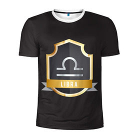 Мужская футболка 3D спортивная с принтом Весы (Libra) в Курске, 100% полиэстер с улучшенными характеристиками | приталенный силуэт, круглая горловина, широкие плечи, сужается к линии бедра | гороскоп | знак | зодиак