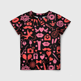Детская футболка 3D с принтом Романтика в Курске, 100% гипоаллергенный полиэфир | прямой крой, круглый вырез горловины, длина до линии бедер, чуть спущенное плечо, ткань немного тянется | 