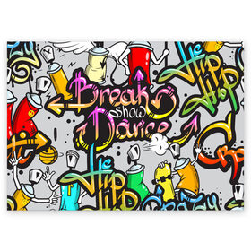 Поздравительная открытка с принтом Graffiti в Курске, 100% бумага | плотность бумаги 280 г/м2, матовая, на обратной стороне линовка и место для марки
 | break | dance | graffiti | hip hop | rap | граффити | рэп | скейтборд | хип хоп