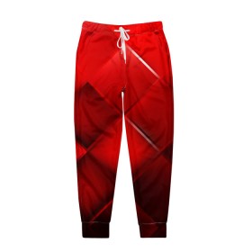 Мужские брюки 3D с принтом Red squares в Курске, 100% полиэстер | манжеты по низу, эластичный пояс регулируется шнурком, по бокам два кармана без застежек, внутренняя часть кармана из мелкой сетки | абстракция | геометрия | квадрат | текстура