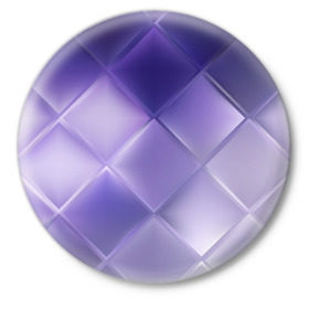 Значок с принтом Фиолетовые грани в Курске,  металл | круглая форма, металлическая застежка в виде булавки | абстракция | геометрия | квадрат | текстура | фиолетовый