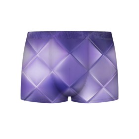 Мужские трусы 3D с принтом Фиолетовые грани в Курске, 50% хлопок, 50% полиэстер | классическая посадка, на поясе мягкая тканевая резинка | абстракция | геометрия | квадрат | текстура | фиолетовый