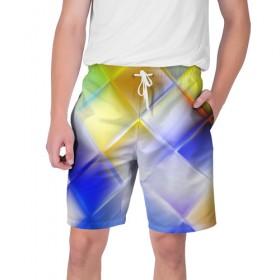 Мужские шорты 3D с принтом Colorful squares в Курске,  полиэстер 100% | прямой крой, два кармана без застежек по бокам. Мягкая трикотажная резинка на поясе, внутри которой широкие завязки. Длина чуть выше колен | 
