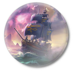 Значок с принтом Sea of thieves в Курске,  металл | круглая форма, металлическая застежка в виде булавки | sea of thieves
