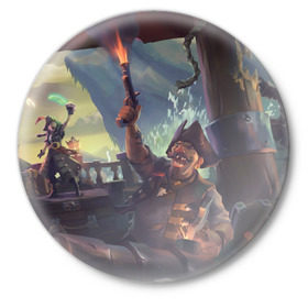 Значок с принтом Sea of thieves в Курске,  металл | круглая форма, металлическая застежка в виде булавки | Тематика изображения на принте: 