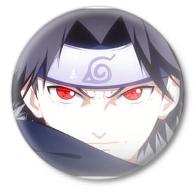 Значок с принтом Sasuke Uchiha в Курске,  металл | круглая форма, металлическая застежка в виде булавки | 