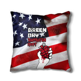 Подушка 3D с принтом Green Day American Idiot в Курске, наволочка – 100% полиэстер, наполнитель – холлофайбер (легкий наполнитель, не вызывает аллергию). | состоит из подушки и наволочки. Наволочка на молнии, легко снимается для стирки | american idiot | green day | альтернативный | билли джо армстронг | грин дей | группа | зелёный день | майк дёрнт | музыка | панк | поп | поппанк | рок | сша | тре кул | флаг
