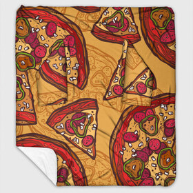 Плед с рукавами с принтом Пицца в Курске, 100% полиэстер | Закругленные углы, все края обработаны. Ткань не мнется и не растягивается. Размер 170*145 | pattern | pizza | еда | пицца | узор