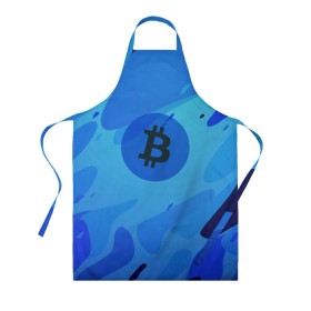 Фартук 3D с принтом Blue Sea Camo Bitcoin в Курске, 100% полиэстер | общий размер — 65 х 85 см, ширина нагрудника — 26 см, горловина — 53 см, длина завязок — 54 см, общий обхват в поясе — 173 см. Принт на завязках и на горловине наносится с двух сторон, на основной части фартука — только с внешней стороны | Тематика изображения на принте: blue | camo | camouflage | coin | crypto | currency | ethereum | litecoin | mining | token | биткоин | биток | камо | камуфляж | крипта | крипто | криптовалюта | лайткоин | майнинг | ферма | эфир