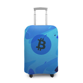 Чехол для чемодана 3D с принтом Blue Sea Camo Bitcoin в Курске, 86% полиэфир, 14% спандекс | двустороннее нанесение принта, прорези для ручек и колес | blue | camo | camouflage | coin | crypto | currency | ethereum | litecoin | mining | token | биткоин | биток | камо | камуфляж | крипта | крипто | криптовалюта | лайткоин | майнинг | ферма | эфир