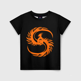 Детская футболка 3D с принтом phoenix в Курске, 100% гипоаллергенный полиэфир | прямой крой, круглый вырез горловины, длина до линии бедер, чуть спущенное плечо, ткань немного тянется | phenix | phoenix | огненная птица | огонь