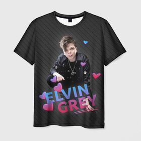 Мужская футболка 3D с принтом Love Elvin Grey в Курске, 100% полиэфир | прямой крой, круглый вырез горловины, длина до линии бедер | elvin grey | элвин грей