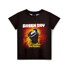 Детская футболка 3D с принтом Поцелуй Green Day в Курске, 100% гипоаллергенный полиэфир | прямой крой, круглый вырез горловины, длина до линии бедер, чуть спущенное плечо, ткань немного тянется | american idiot | green day | альтернативный | билли джо армстронг | грин дей | группа | зелёный день | майк дёрнт | музыка | панк | поп | поппанк | поцелуй | рок | стена | тре кул