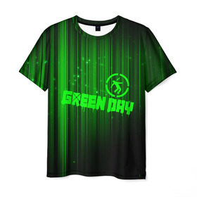 Мужская футболка 3D с принтом Green Day лучи в Курске, 100% полиэфир | прямой крой, круглый вырез горловины, длина до линии бедер | american idiot | green day | альтернативный | билли джо армстронг | грин дей | группа | зелёный день | майк дёрнт | музыка | надпись | панк | поп | поппанк | рок | тре кул