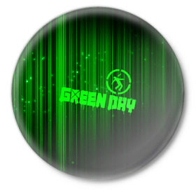 Значок с принтом Green Day лучи в Курске,  металл | круглая форма, металлическая застежка в виде булавки | american idiot | green day | альтернативный | билли джо армстронг | грин дей | группа | зелёный день | майк дёрнт | музыка | надпись | панк | поп | поппанк | рок | тре кул