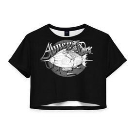 Женская футболка 3D укороченная с принтом Abney park в Курске, 100% полиэстер | круглая горловина, длина футболки до линии талии, рукава с отворотами | стимпанк