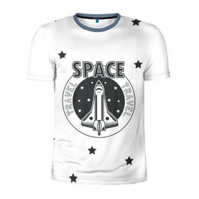 Мужская футболка 3D спортивная с принтом Space travel в Курске, 100% полиэстер с улучшенными характеристиками | приталенный силуэт, круглая горловина, широкие плечи, сужается к линии бедра | 